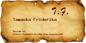 Tamaska Friderika névjegykártya